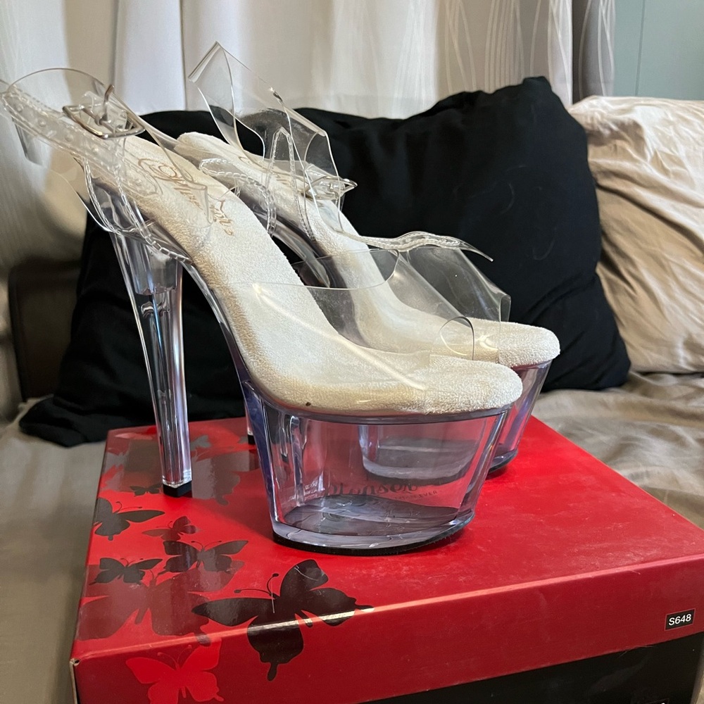 Pleaser Clear Platform Heels
